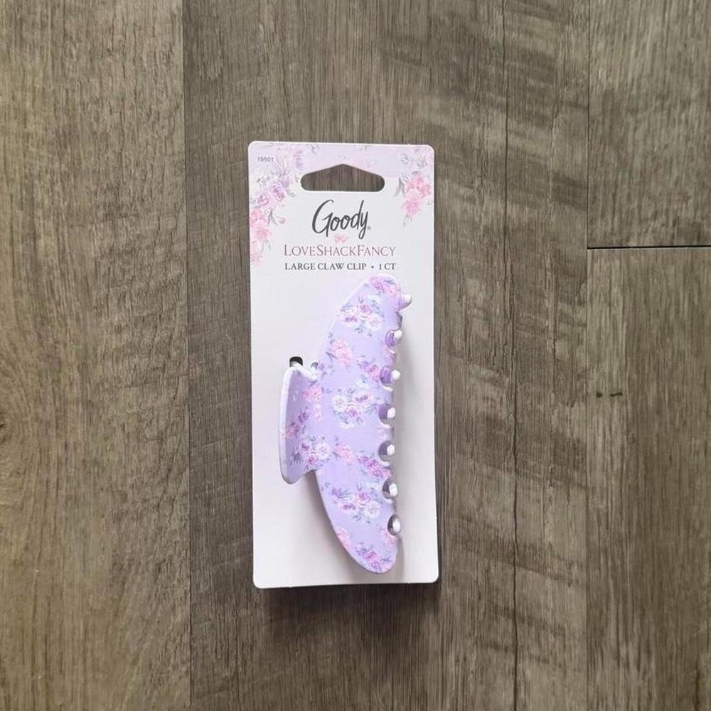 Goody x LoveShackFancy Large Claw Clip Purple Floral Hair Accessory 19501